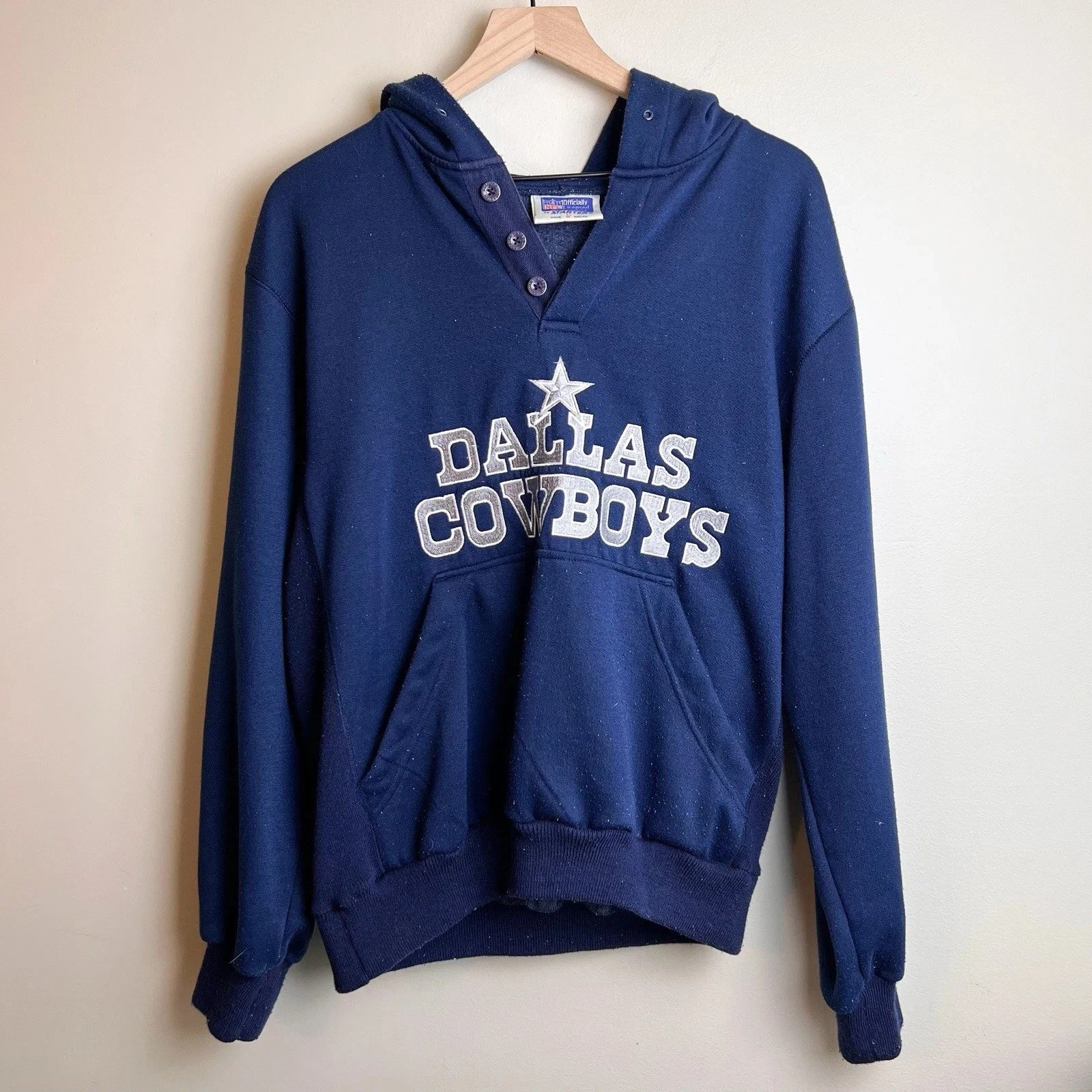 Vintage Dallas Cowboys Starter Pullover Sweatshirt with Buttons | L