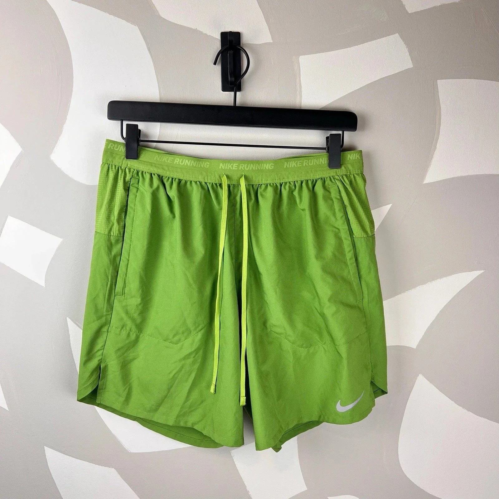 Nike Dri-Fit M Lined Running Shorts Lime Green | M