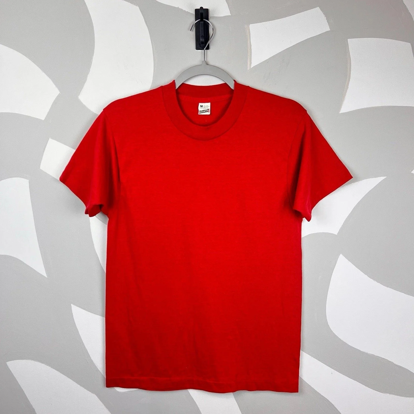 Vintage 1980's Red Screen Stars Blank T-Shirt | M