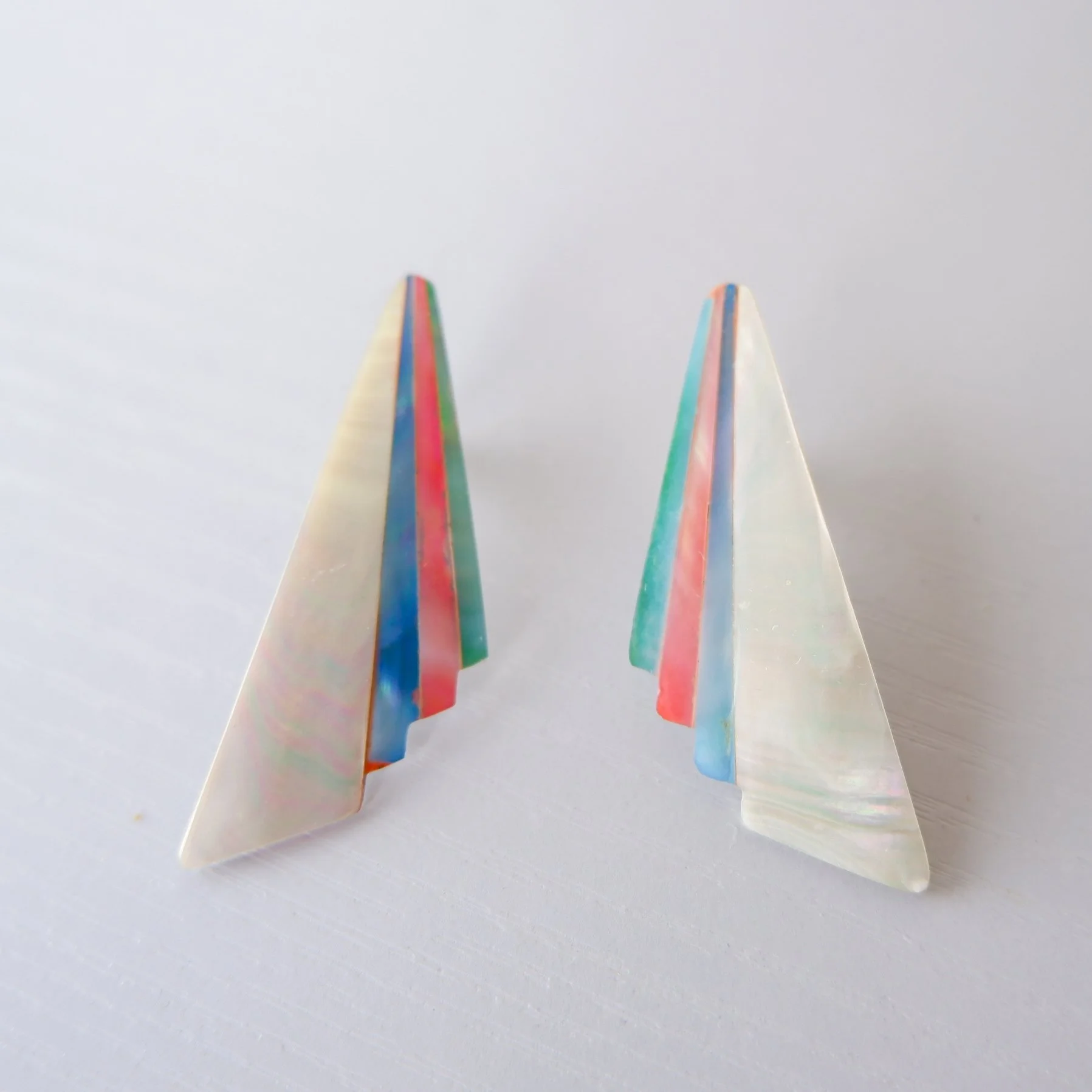 Vintage Multicolor Pastel Pearlescent Earrings