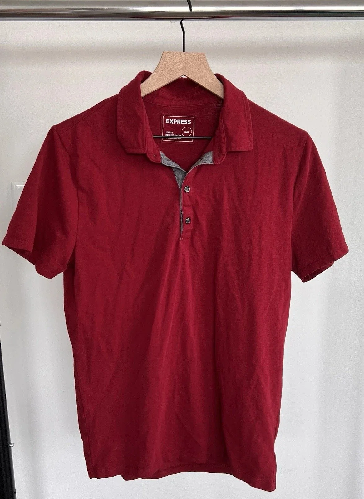 Express Stretch Moisture Wicking Men's Red Polo Shirt