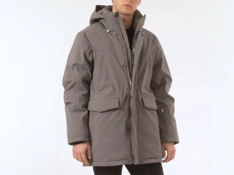 Man in a gray parka