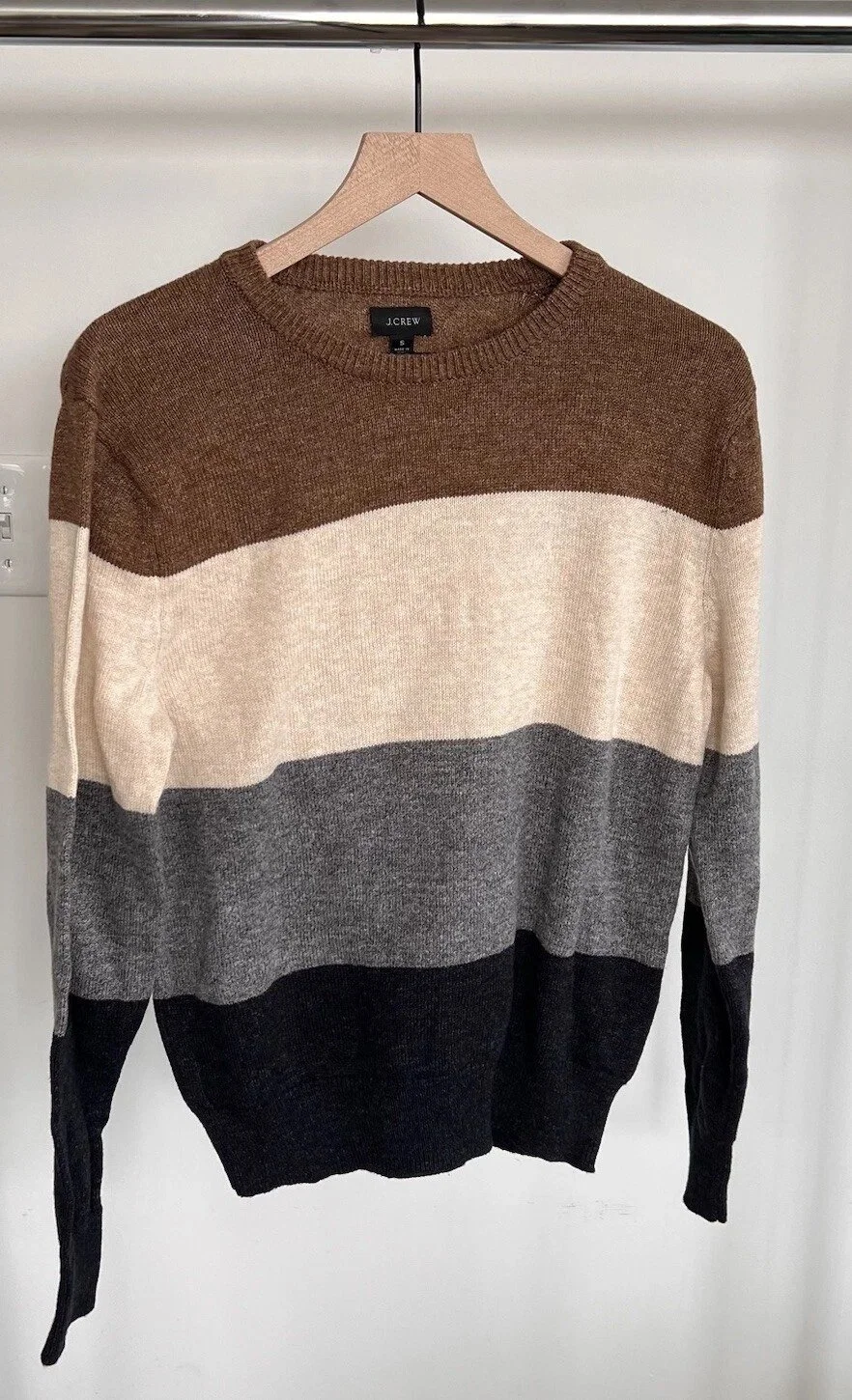 J. Crew Neutral Tones Crewneck Striped Sweater