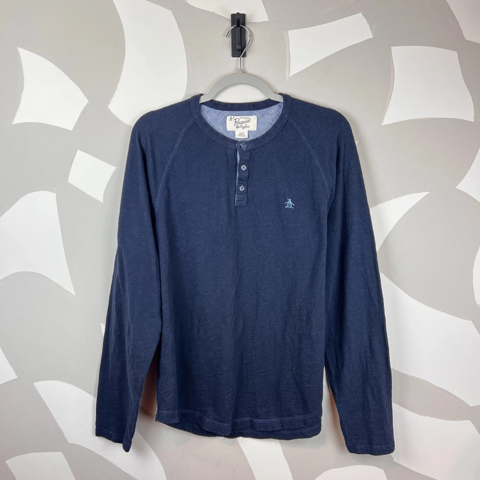 Penguin Dark Blue Henley Shirt | L