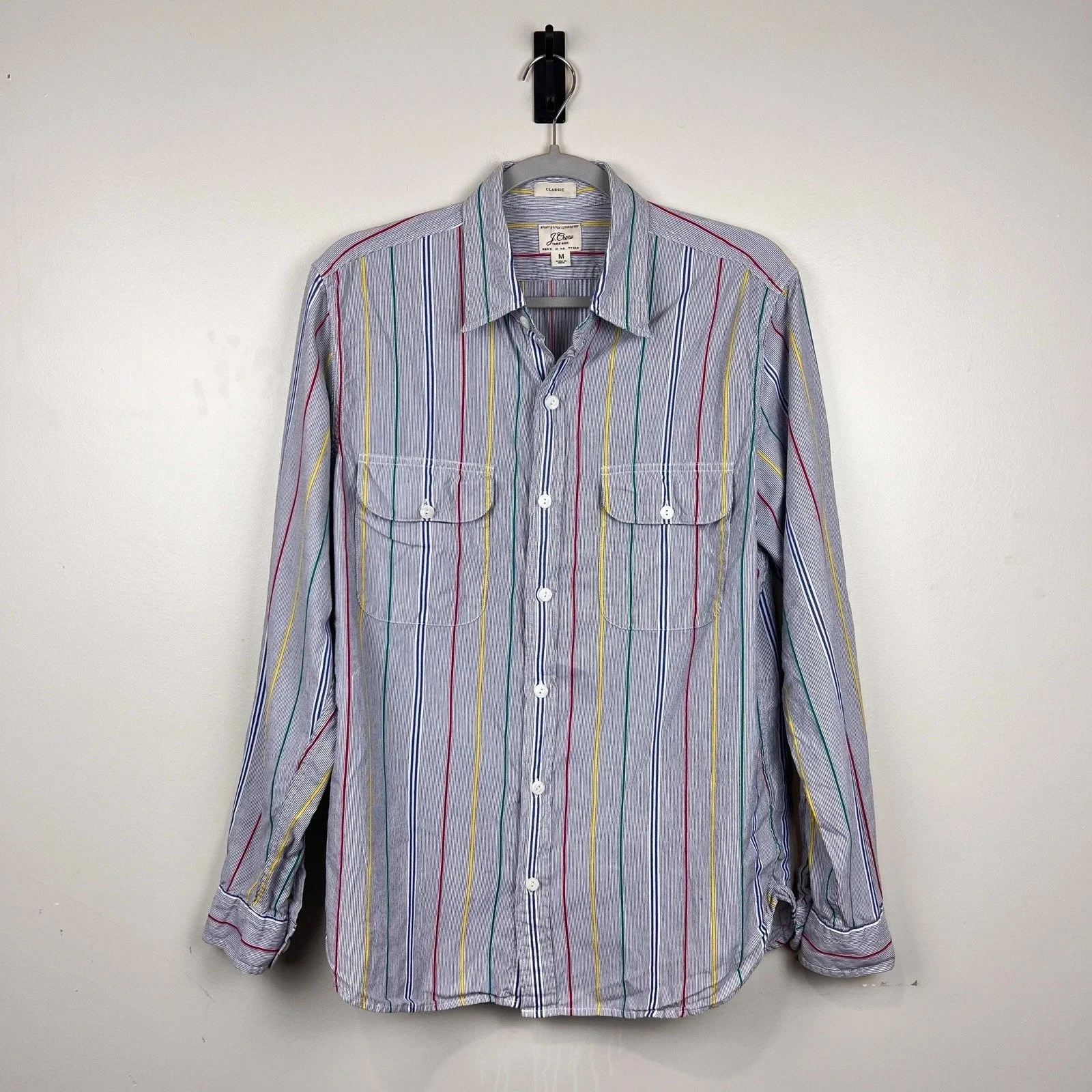 J. Crew Button Up Colorful Striped Shirt | M