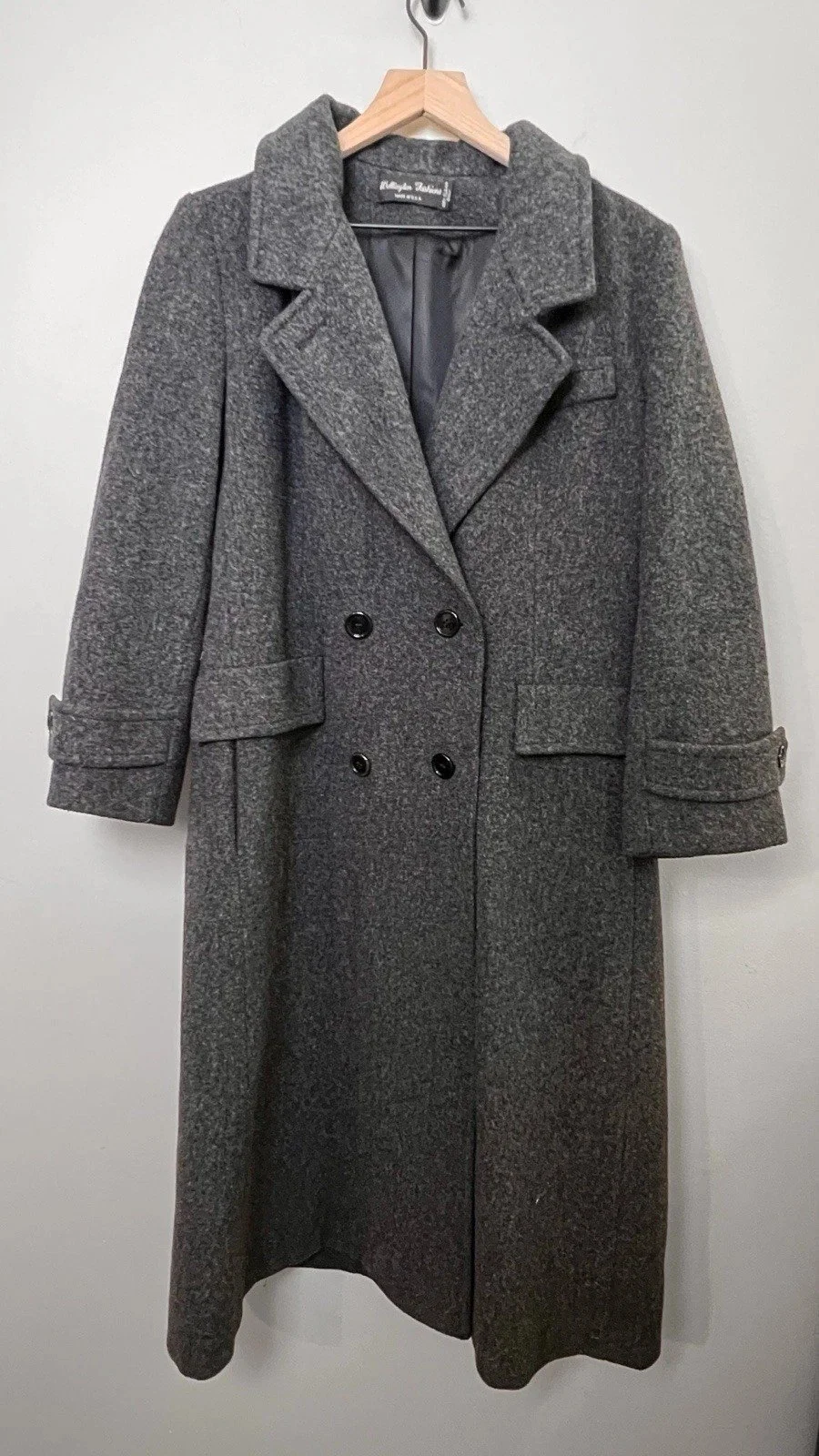 Wellington Fashions 7/8 Length Long Wool Coat in Gray | L