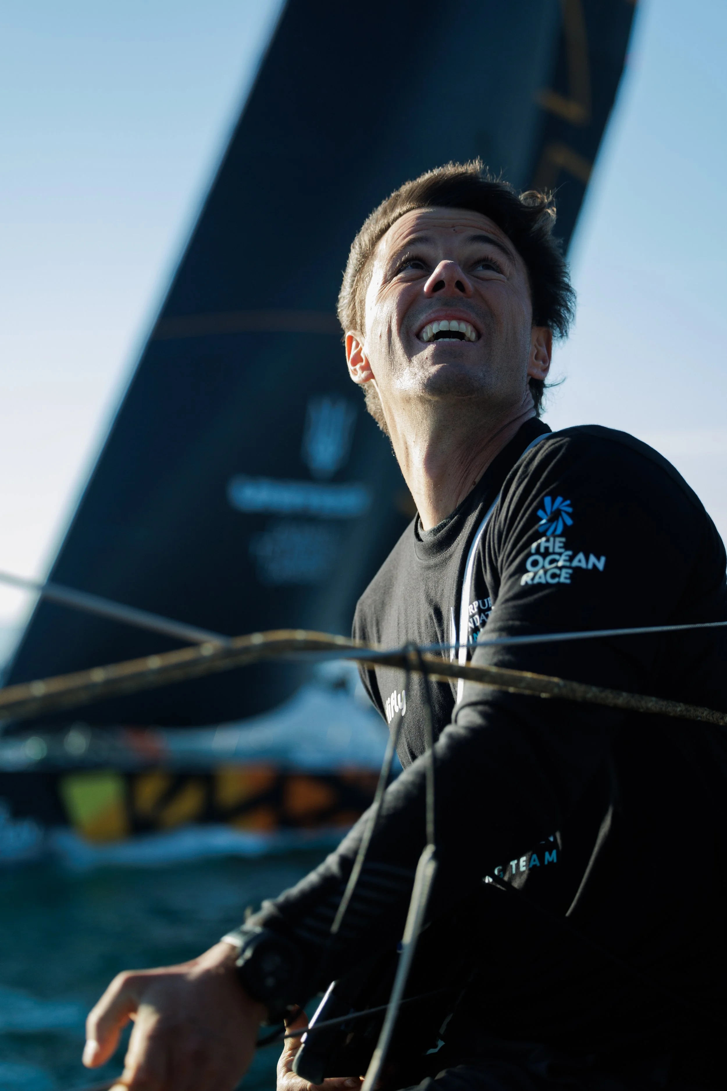 Shooting faces onboard Mirpuri during The Ocean Race.