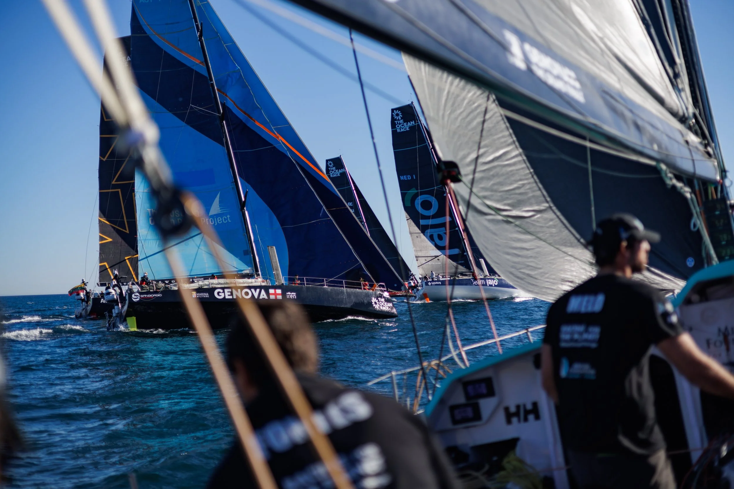 Shooting some close racing onboard Mirpuri Foundation during The Ocean Race.