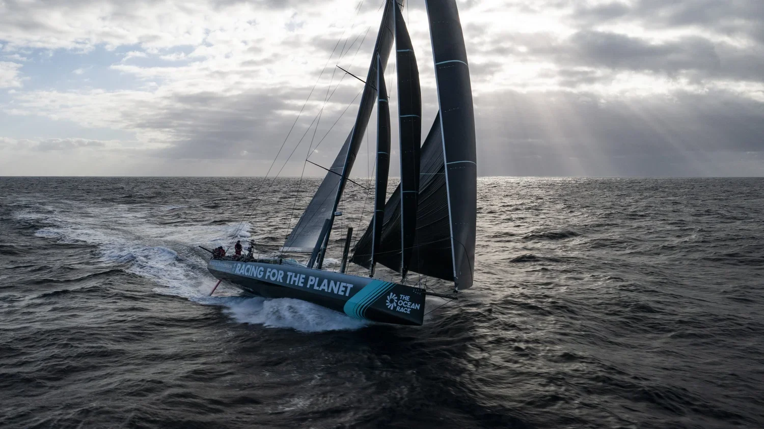 Drone shooting is always a good idea to capture the speed of IMOCA's navigating.