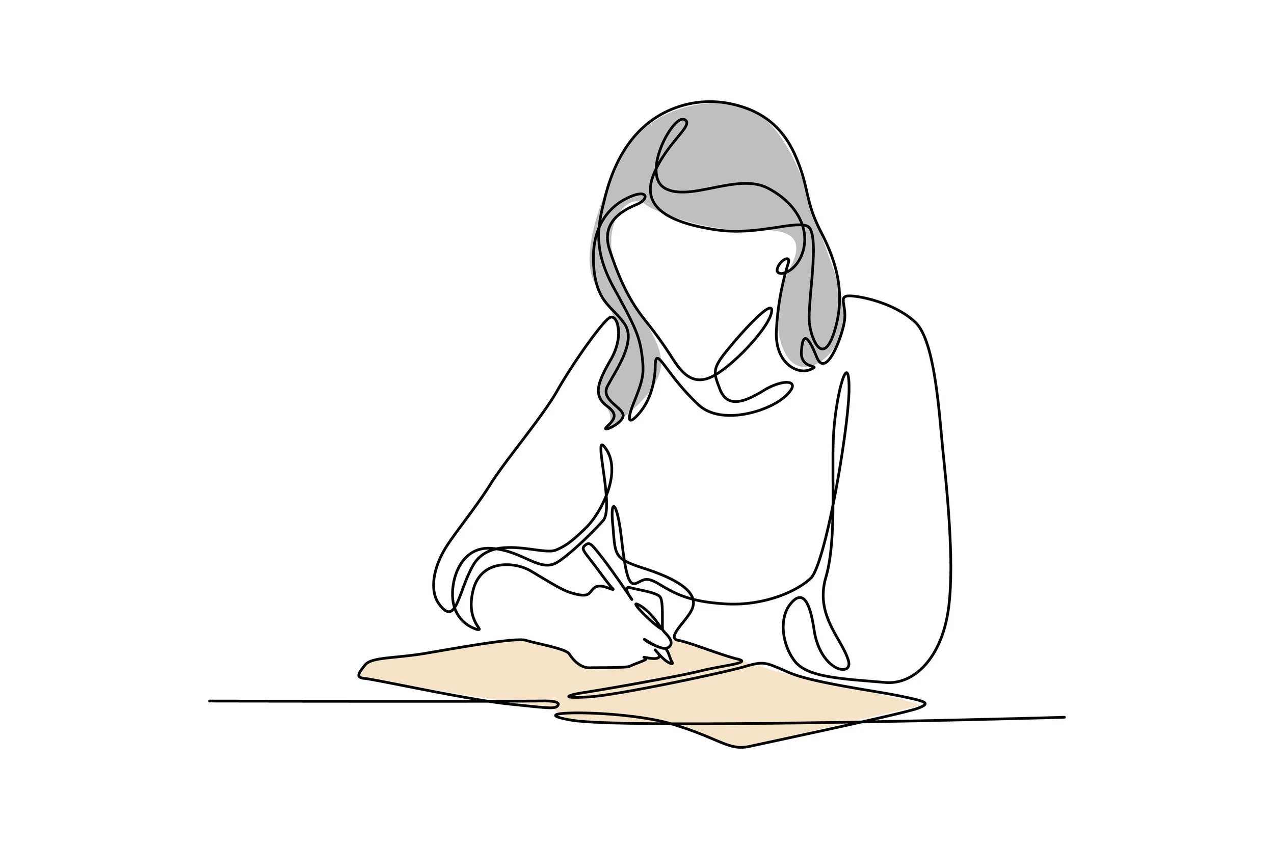 woman writing for devotional site