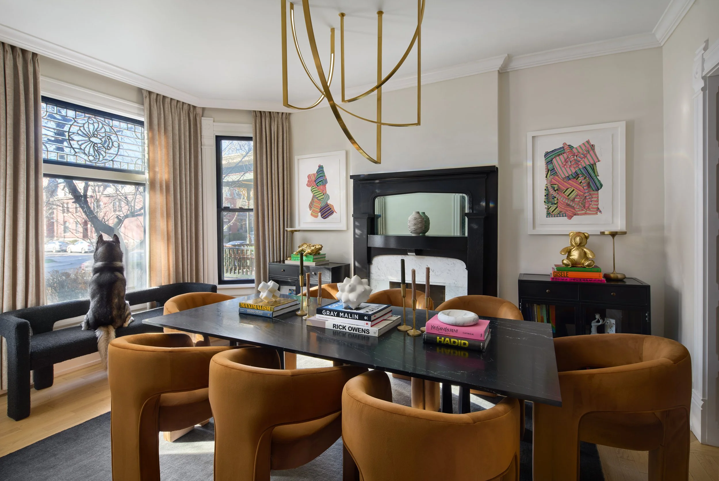 This dining room in a historic Victorian home in Columbus, Ohio was thoughtfully redesigned by Benham & Co Interior Design, a premier Columbus Ohio interior designer specializing in luxury residential interiors and full-service renovations. The space