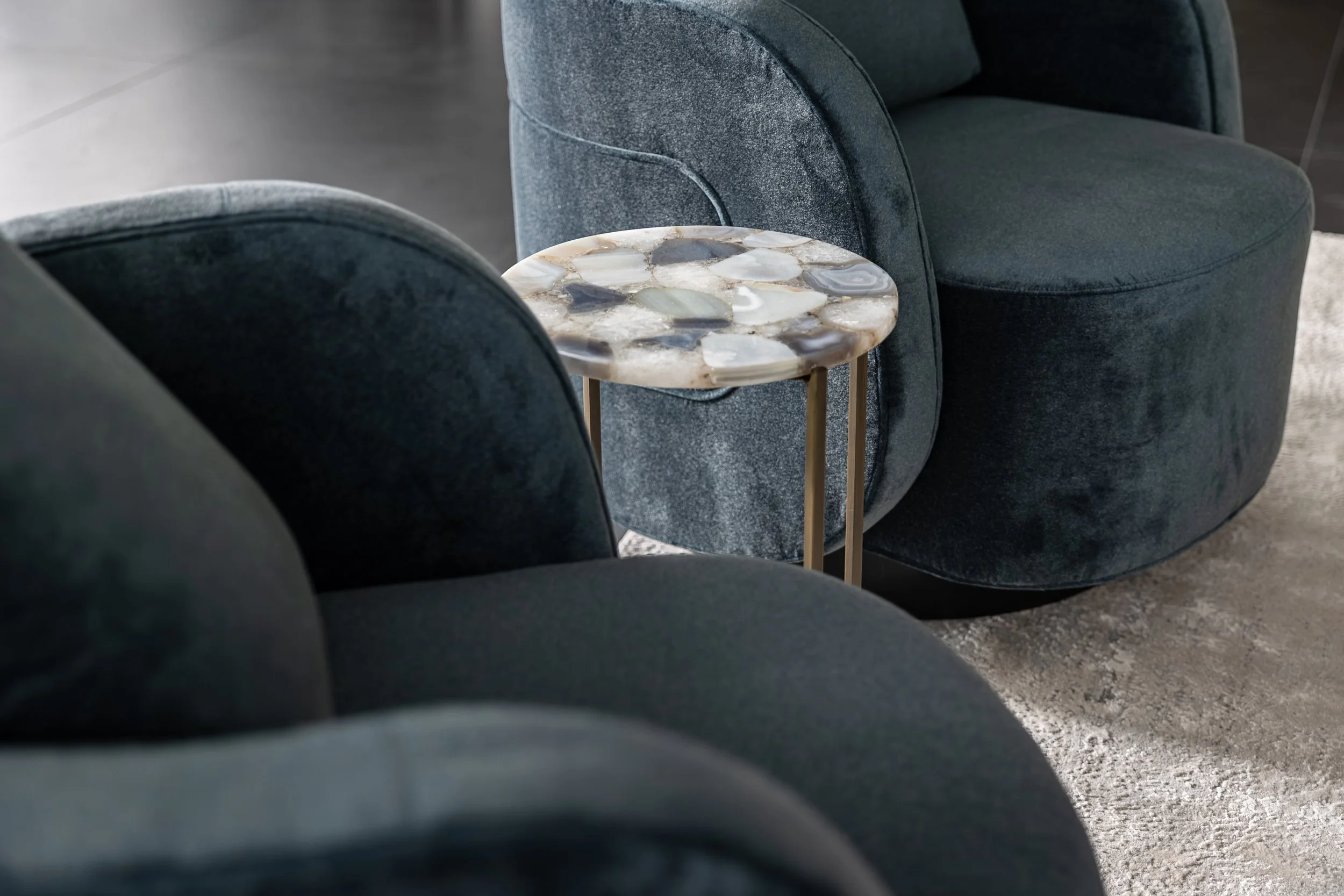 Detail shot of a modern condo in Downtown Columbus Ohio showcasing the luxury interior design of Benham + Co Interior Design.