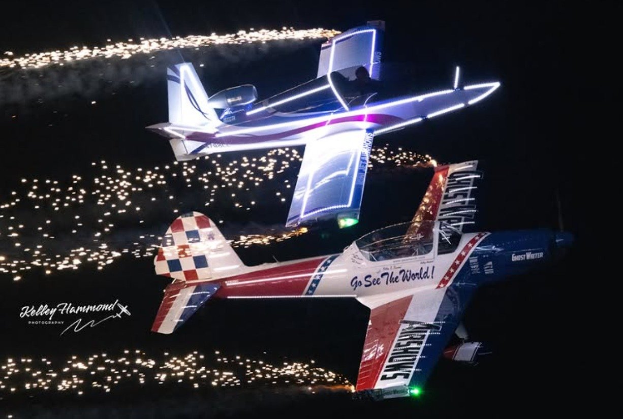 Two of the top night show performers in airshows are coming to the NJ Airshow. 

Between them, they&rsquo;ll be launching over 300 pounds of fireworks from their aircraft during the night show finale.

Don&rsquo;t miss the debut of Tom Larkin&rsquo;s