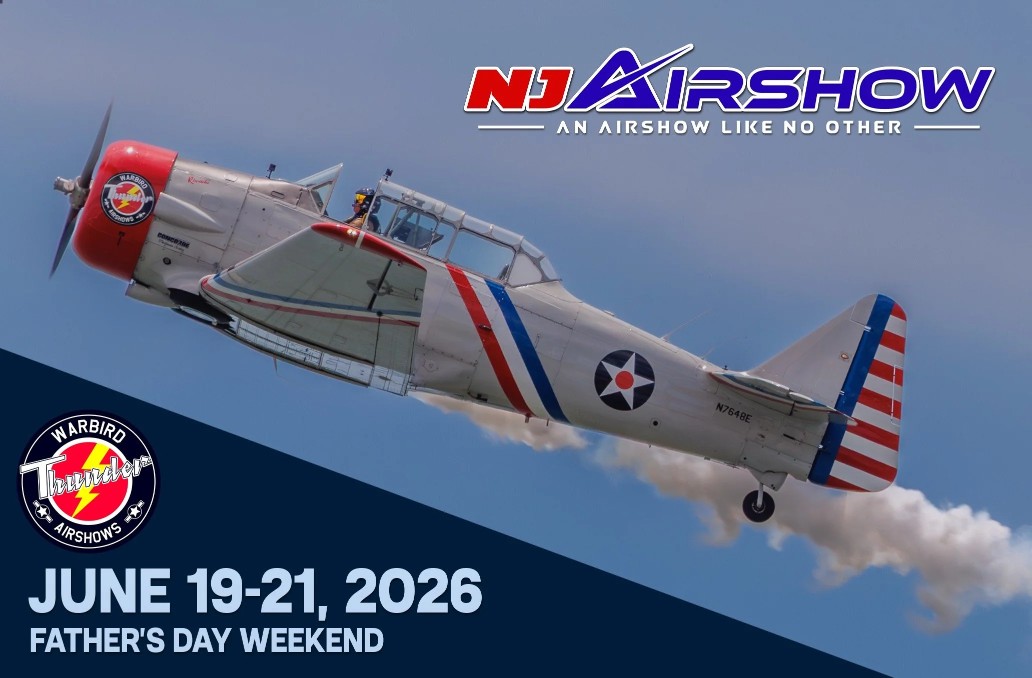 Don&rsquo;t miss the premiere of Warbird Thunder at the NJ Airshow. 

Warbird Thunder will be bringing their renowned T-6 performance to West Milford for their first EVER twilight performance.

📅 June 19&ndash;21, 2026 &bull; Father&rsquo;s Day Week