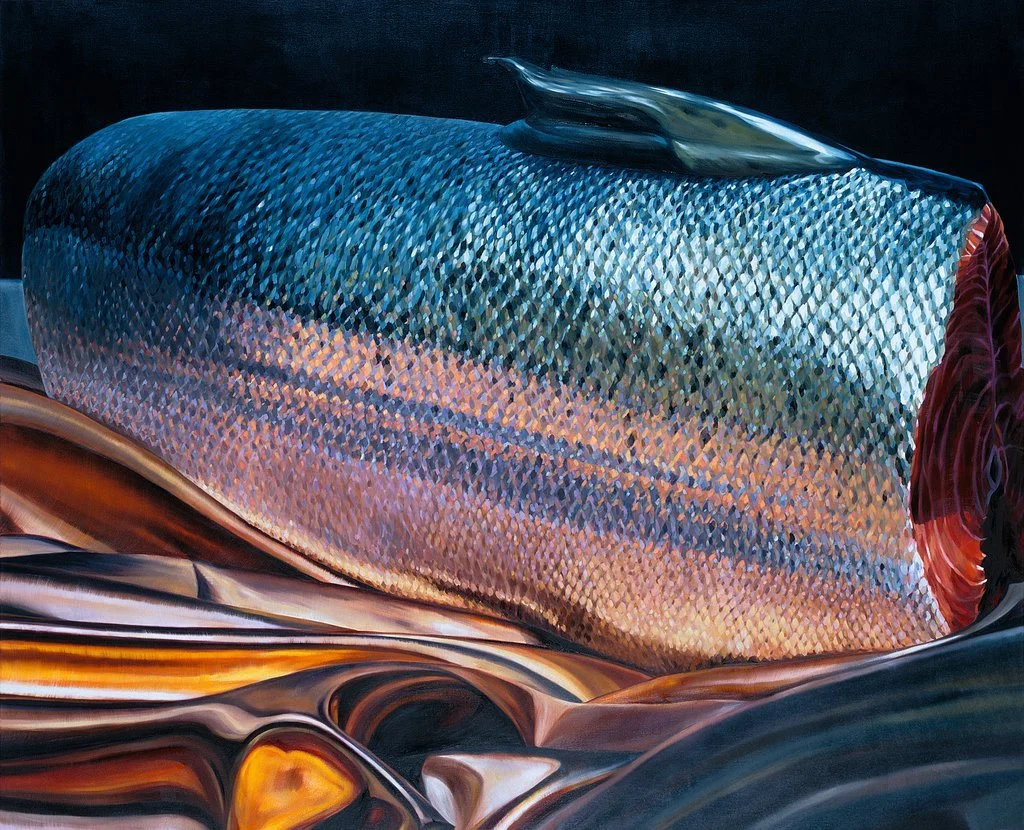 Lars Reiffers, Fish, 2026, Öl auf Leinwand – Stillleben und Oberfläche in der aktuellen Malerei