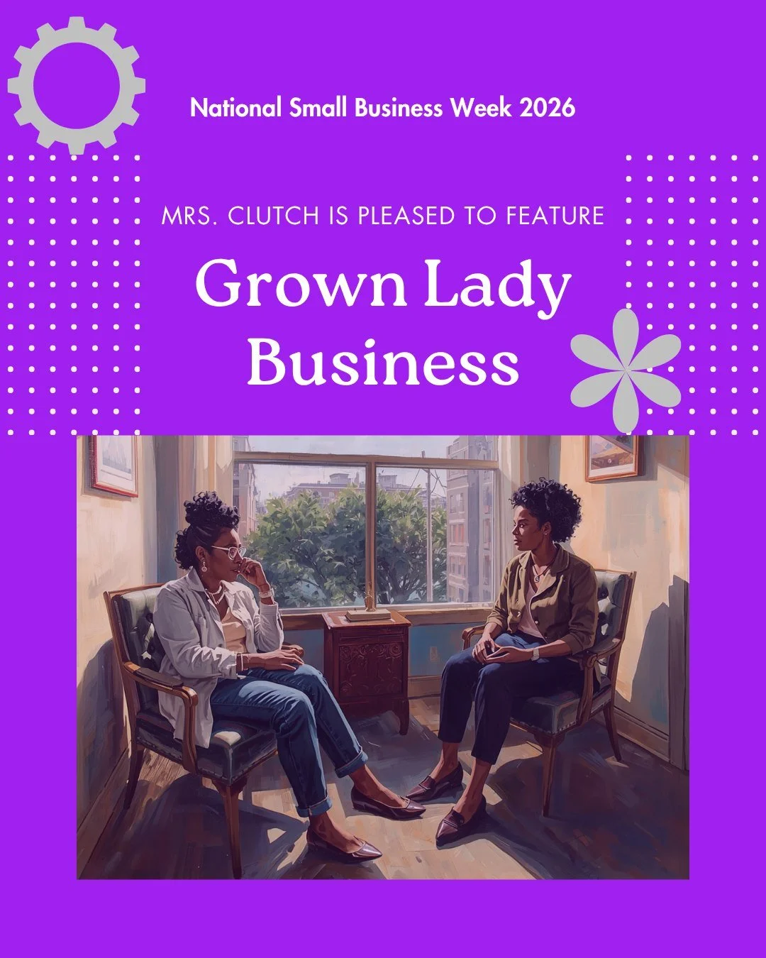 Mrs. Clutch is proud to spotlight @GrownLadyBusiness.

Felicia M. Smith, MA, LPC-S is a licensed psychotherapist, inspirational speaker, author, and founder of Grown Lady Business. She helps accomplished midlife women navigate disenfranchised grief &