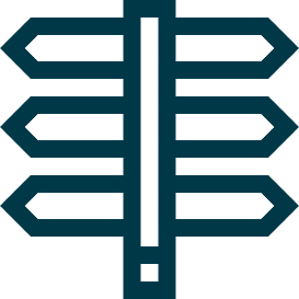 A stylized black shield-like emblem with symmetrical geometric design and a central vertical line.