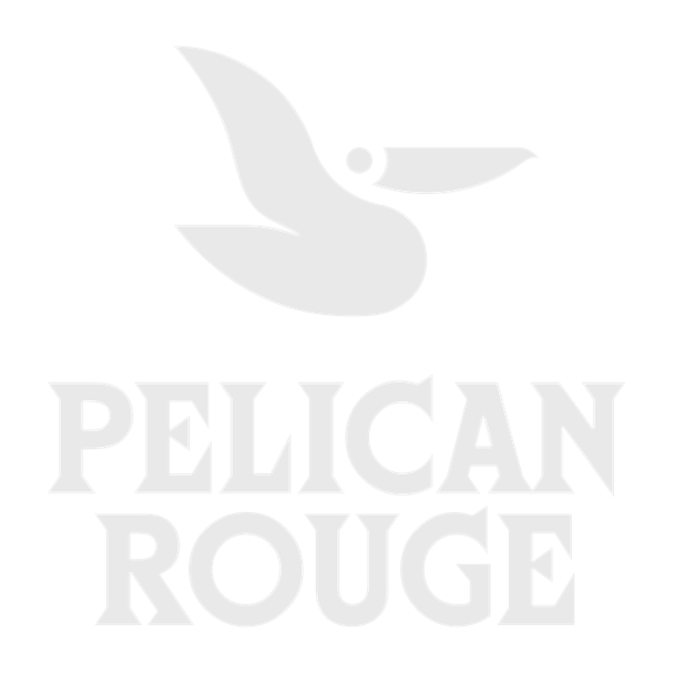 Logo of Pelican Rouge featuring a stylized bird in flight above the words 'Pelican Rouge'