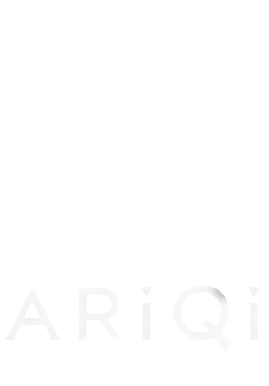 Black and white logo featuring stylized leaves and branches with dots, above the text 'ARiQi ACUPUNCTUUR'.