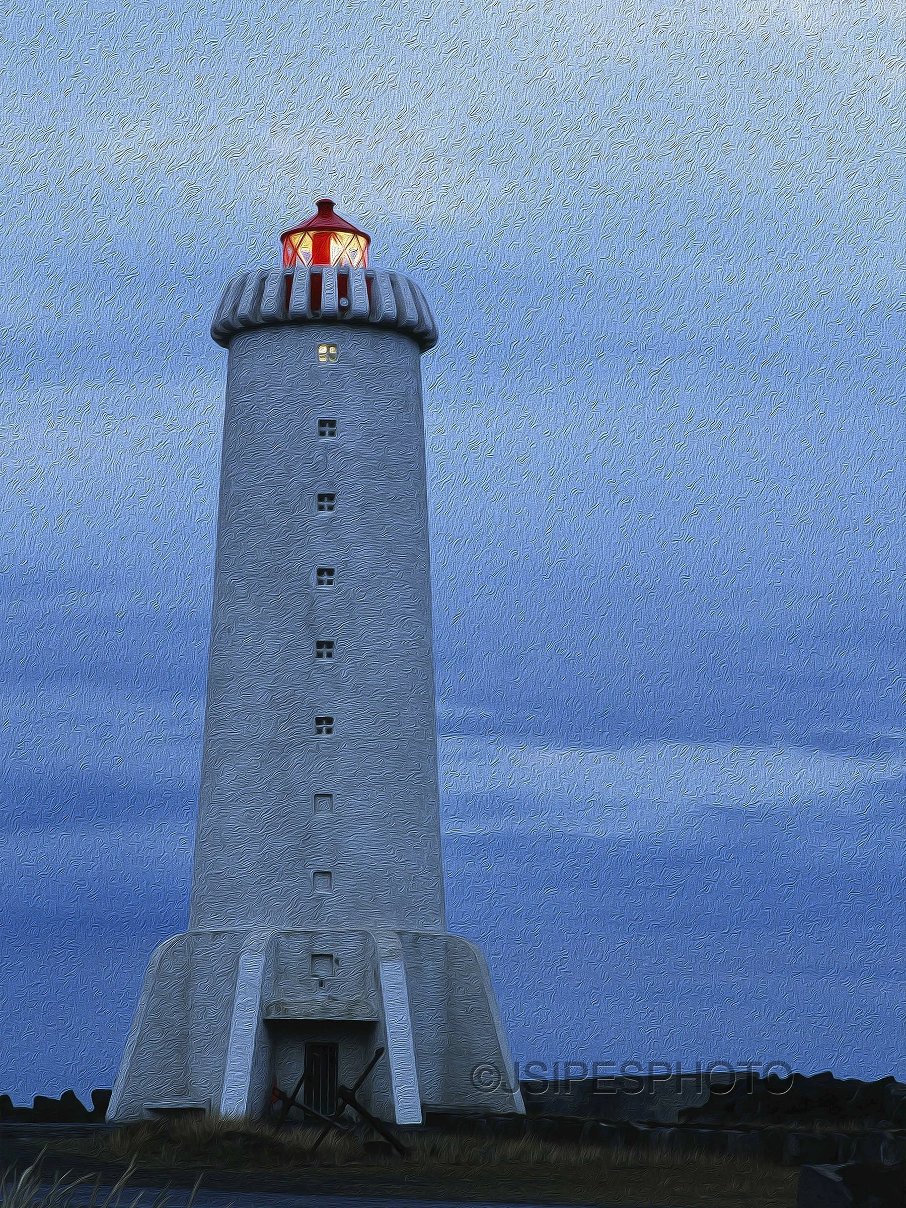 Dark Lighthouse Paint Brush Style