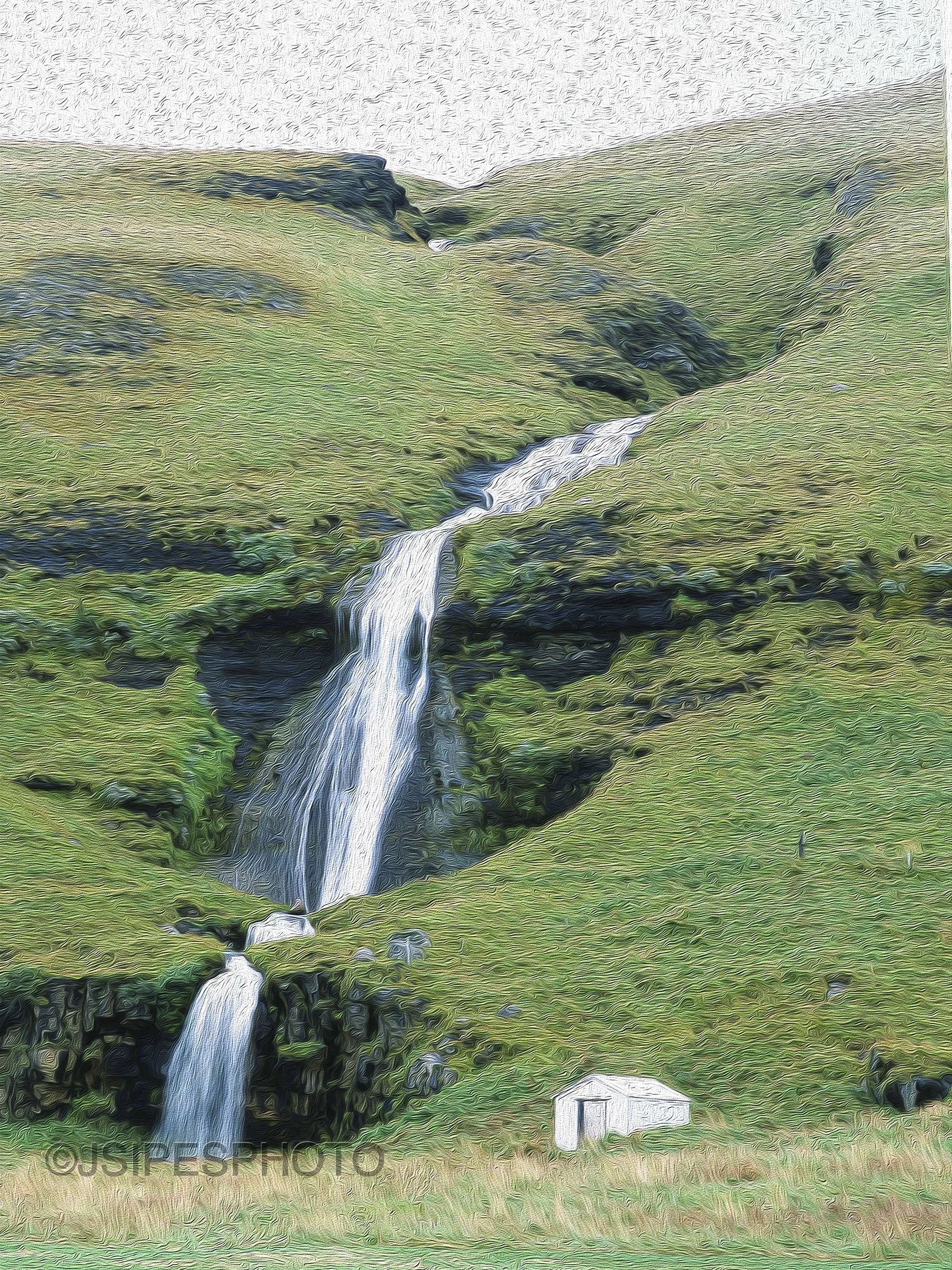 Waterfall Paint Brush Style