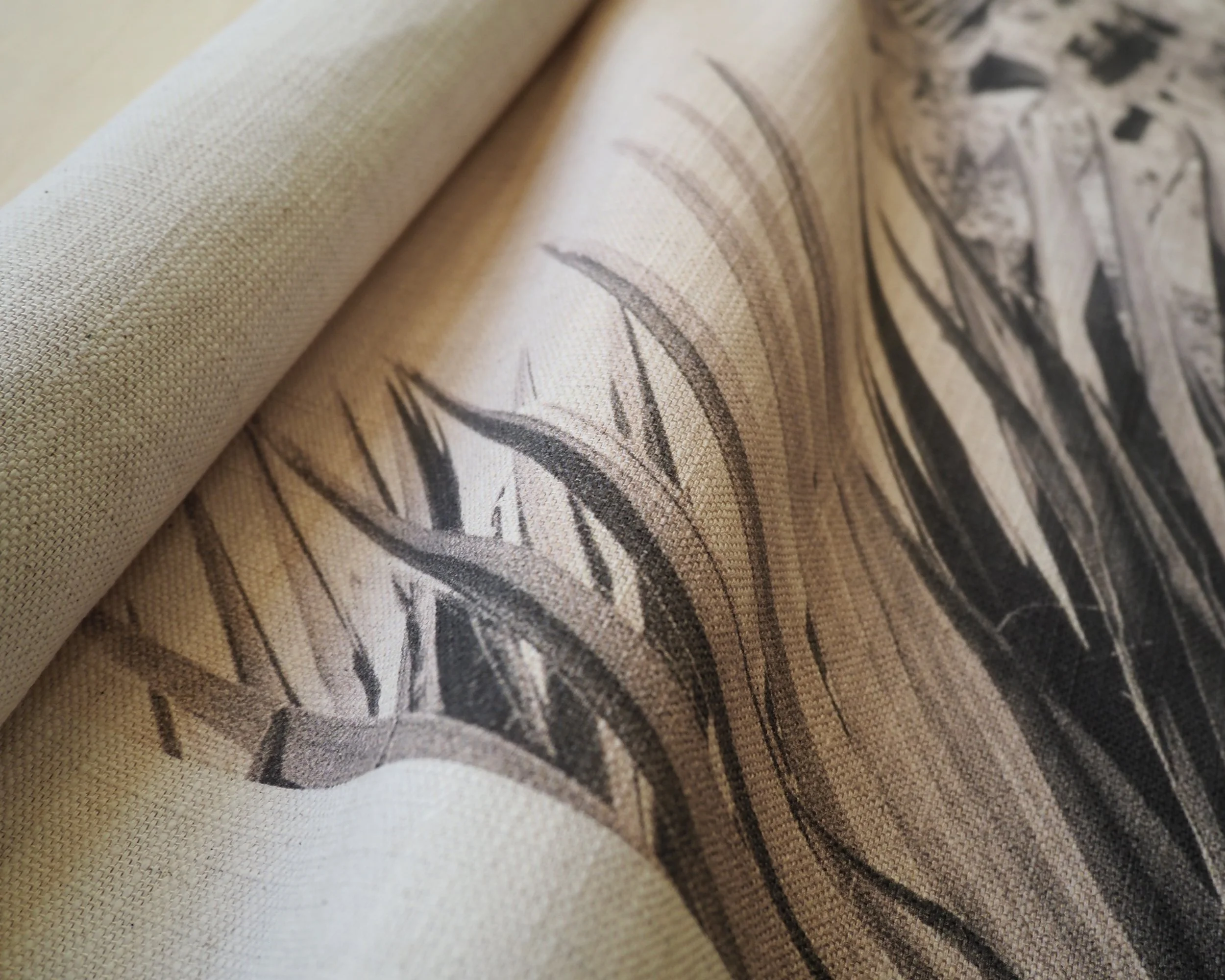A close up of curved fabric showing fluidity