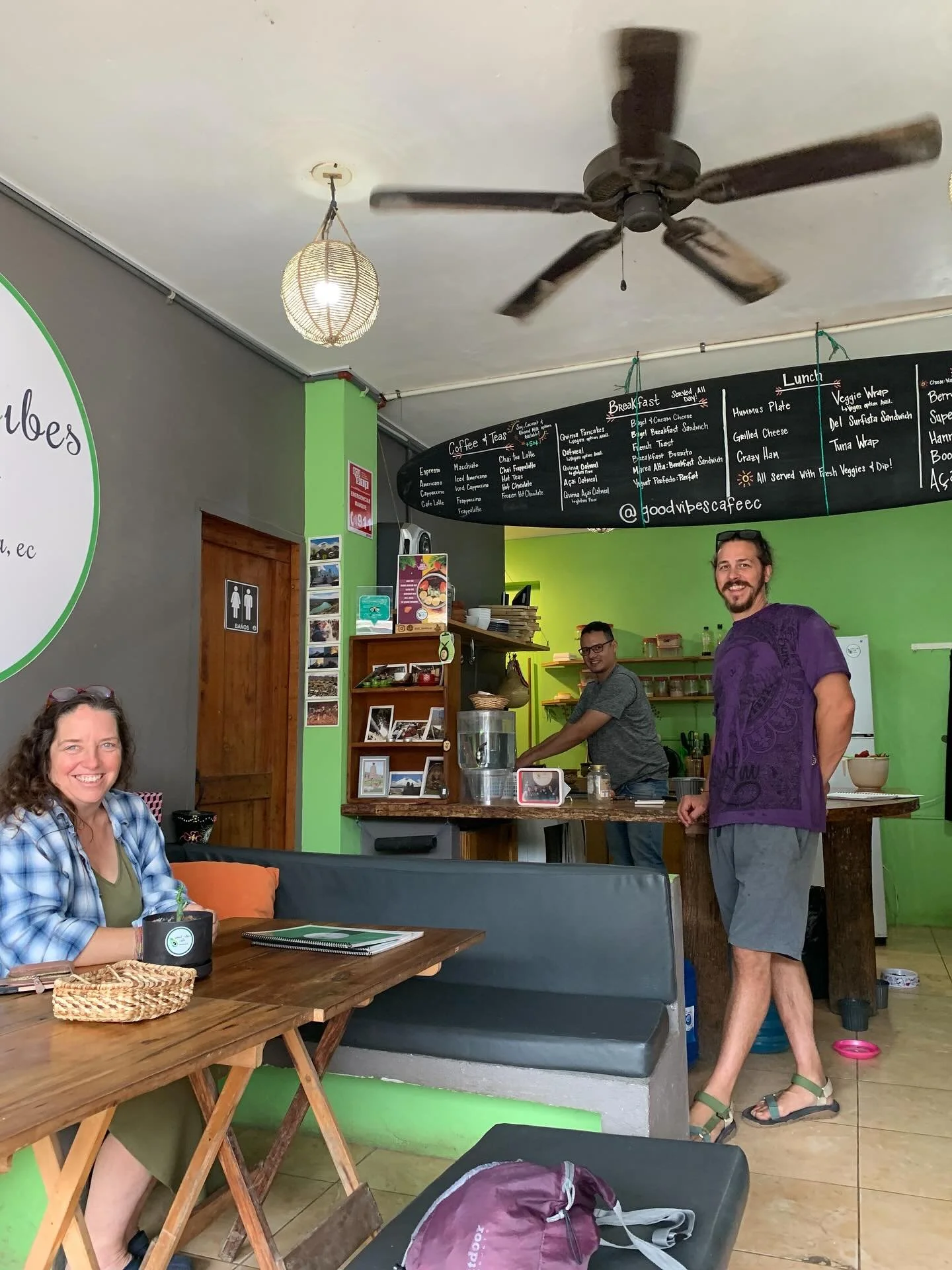 We had a wonderful meal at the Good Vibes Cafe prepared by the proprietor, Juan! He made me an extra special quinoa flour gluten free wrap on the spot for my sandwich. Everything made with such care and love, thank you Juan. Special thanks to Nancy f