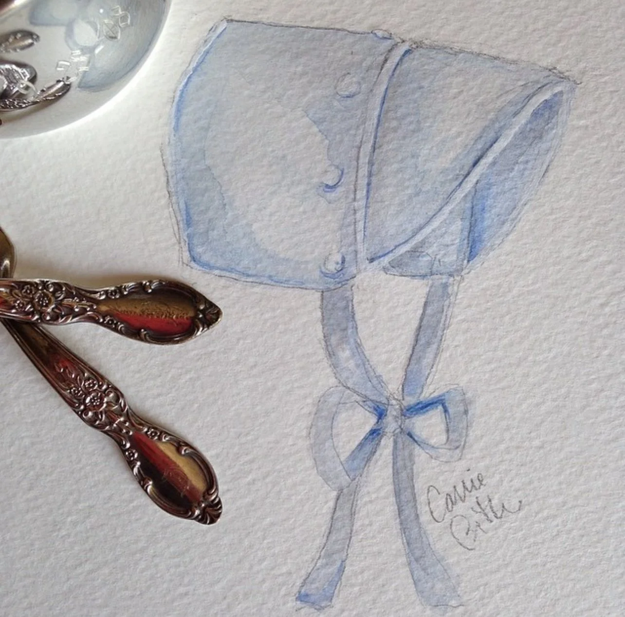 Bucket in Blue Illustration by Carrie Beth