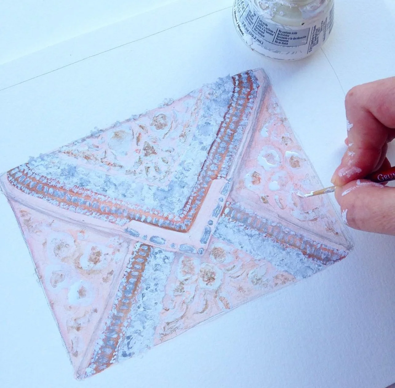Pink and Pearl Clutch Illustration by Carrie Beth
