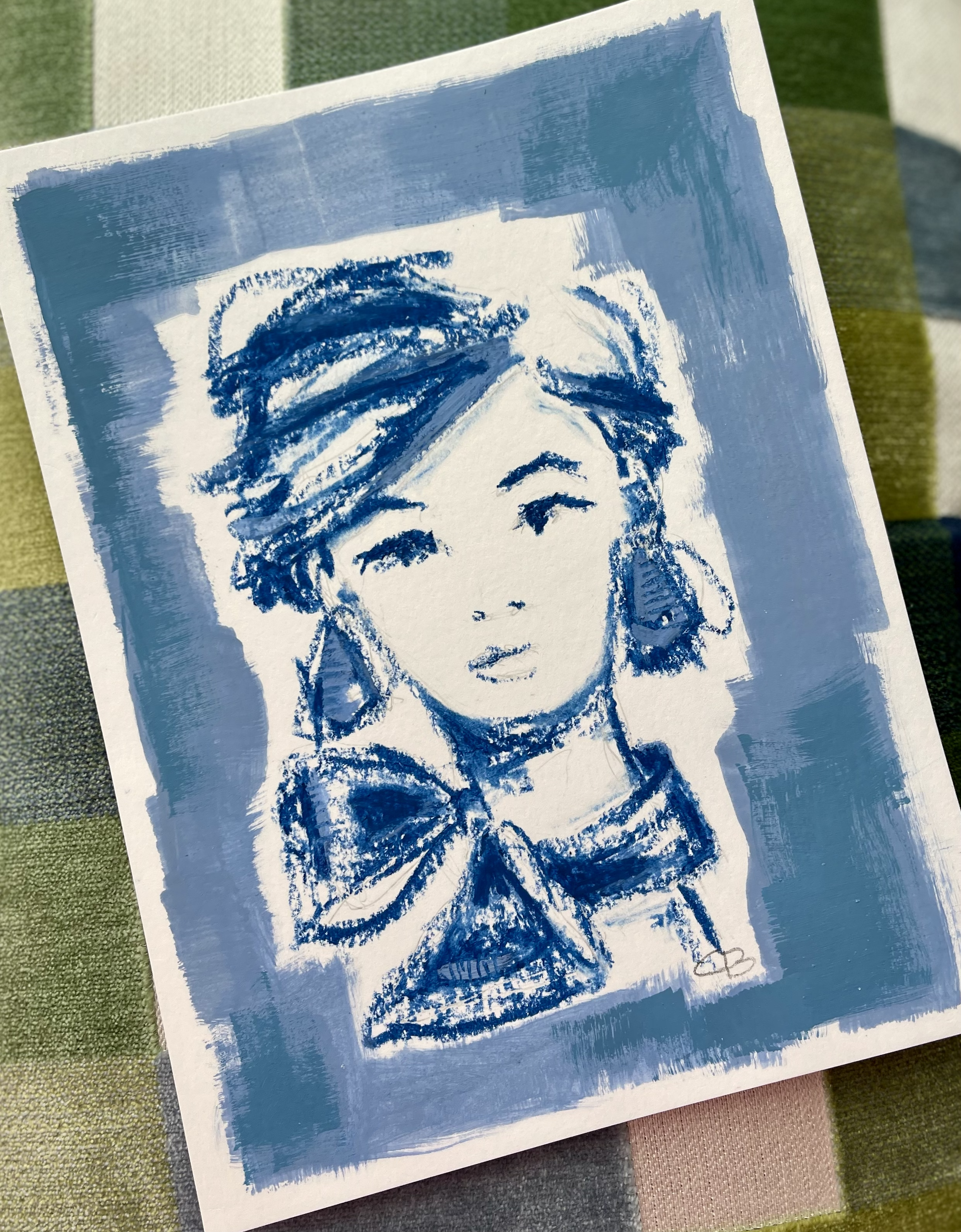 Gouache and Oil Pastel Fashion Illustration by Artist Carrie Beth
