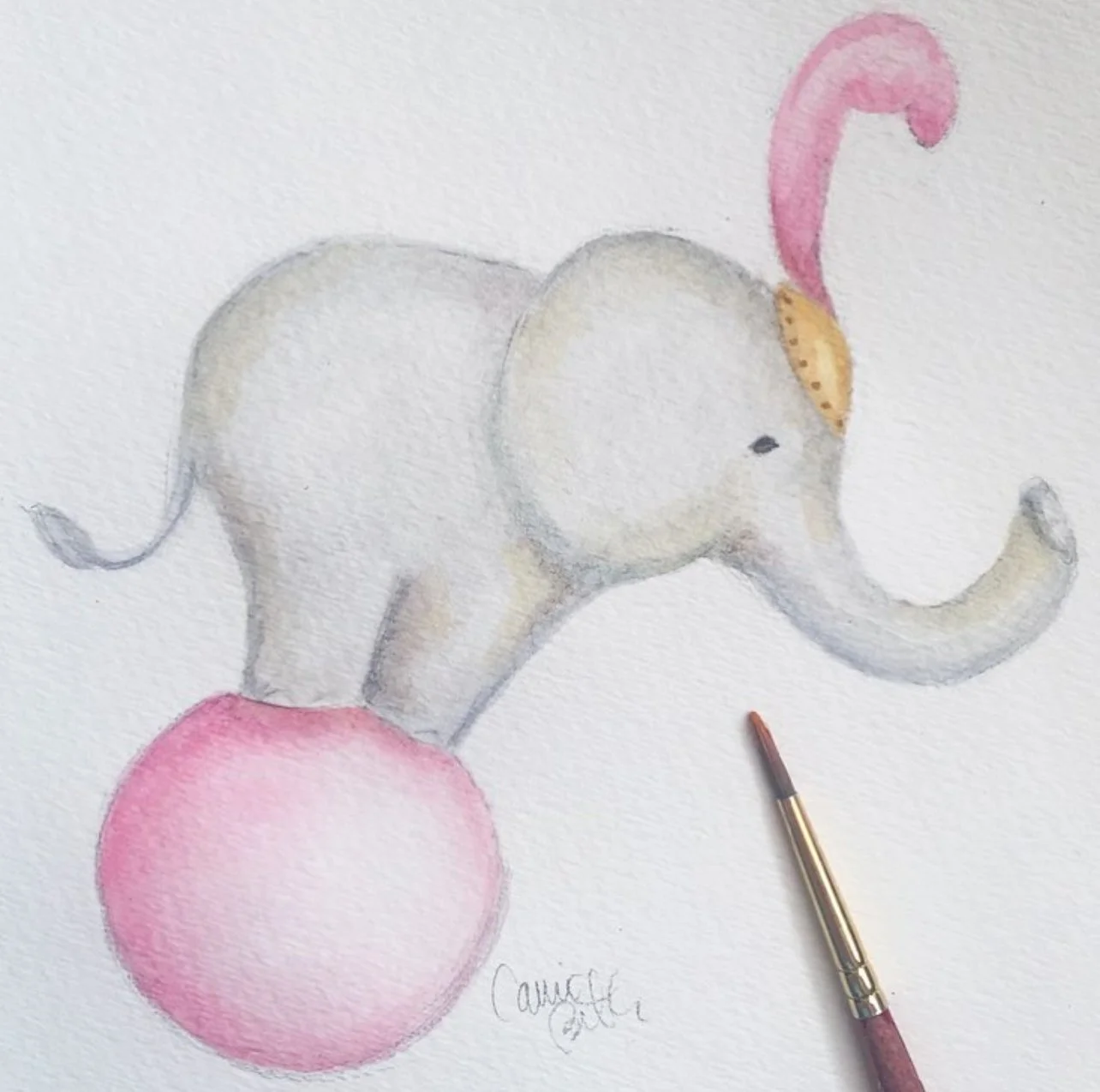 Circus Elephant Illustration by Carrie Beth