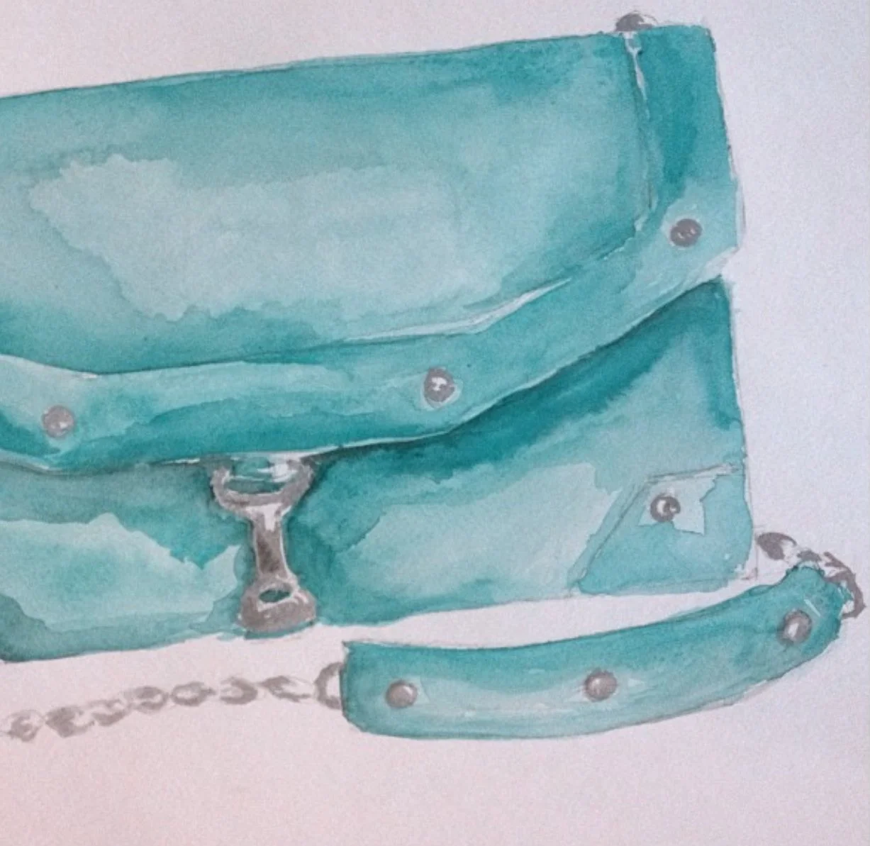 JJ Winters Green Purse Fashion Illustration by Carrie Beth