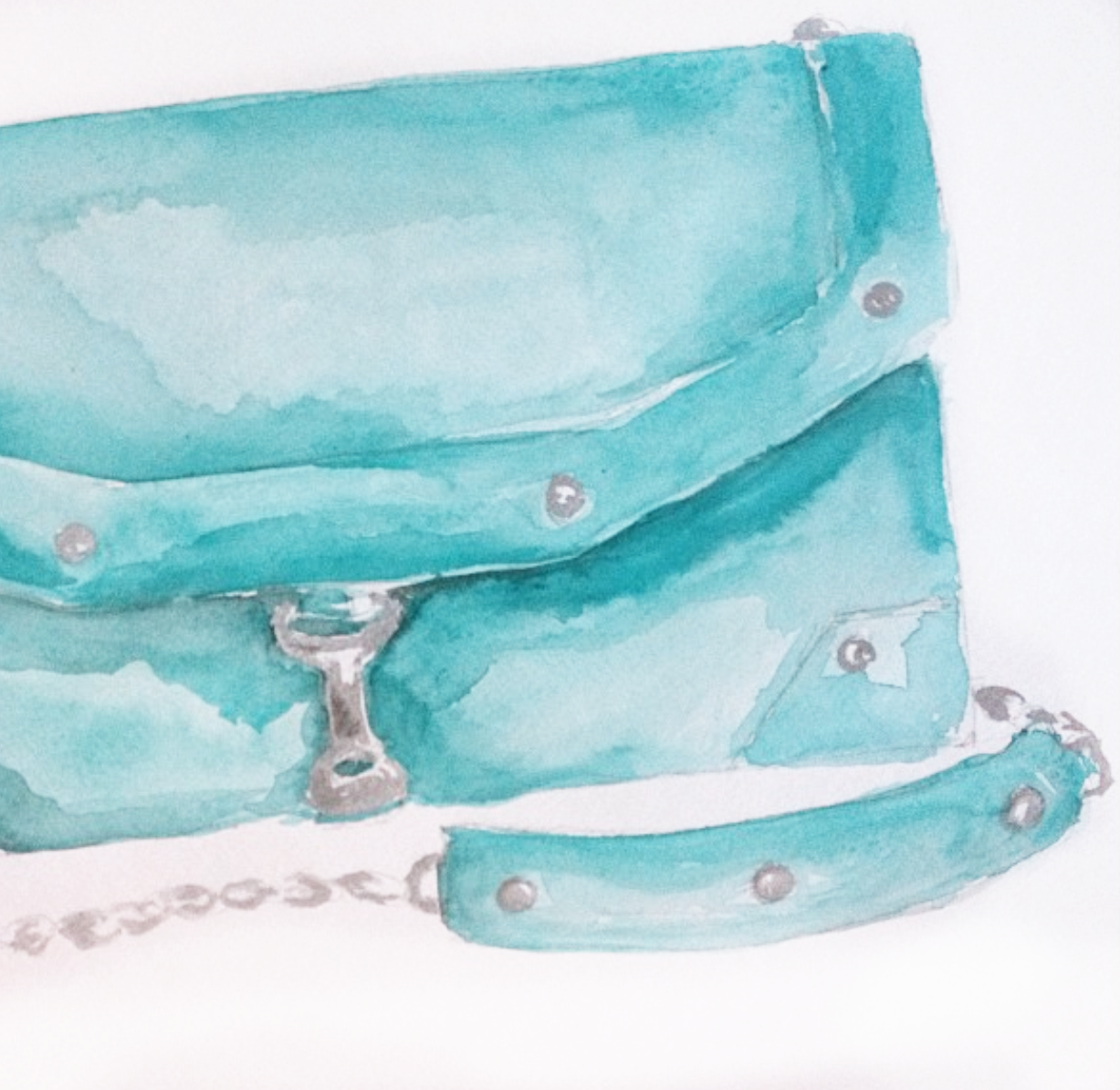 J.J. Winters Purse Watercolor Fashion Illustration by Artist Carrie Beth