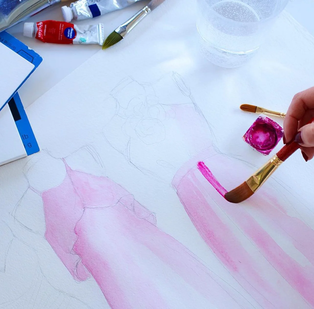 Pink Dresses Illustration by Carrie Beth