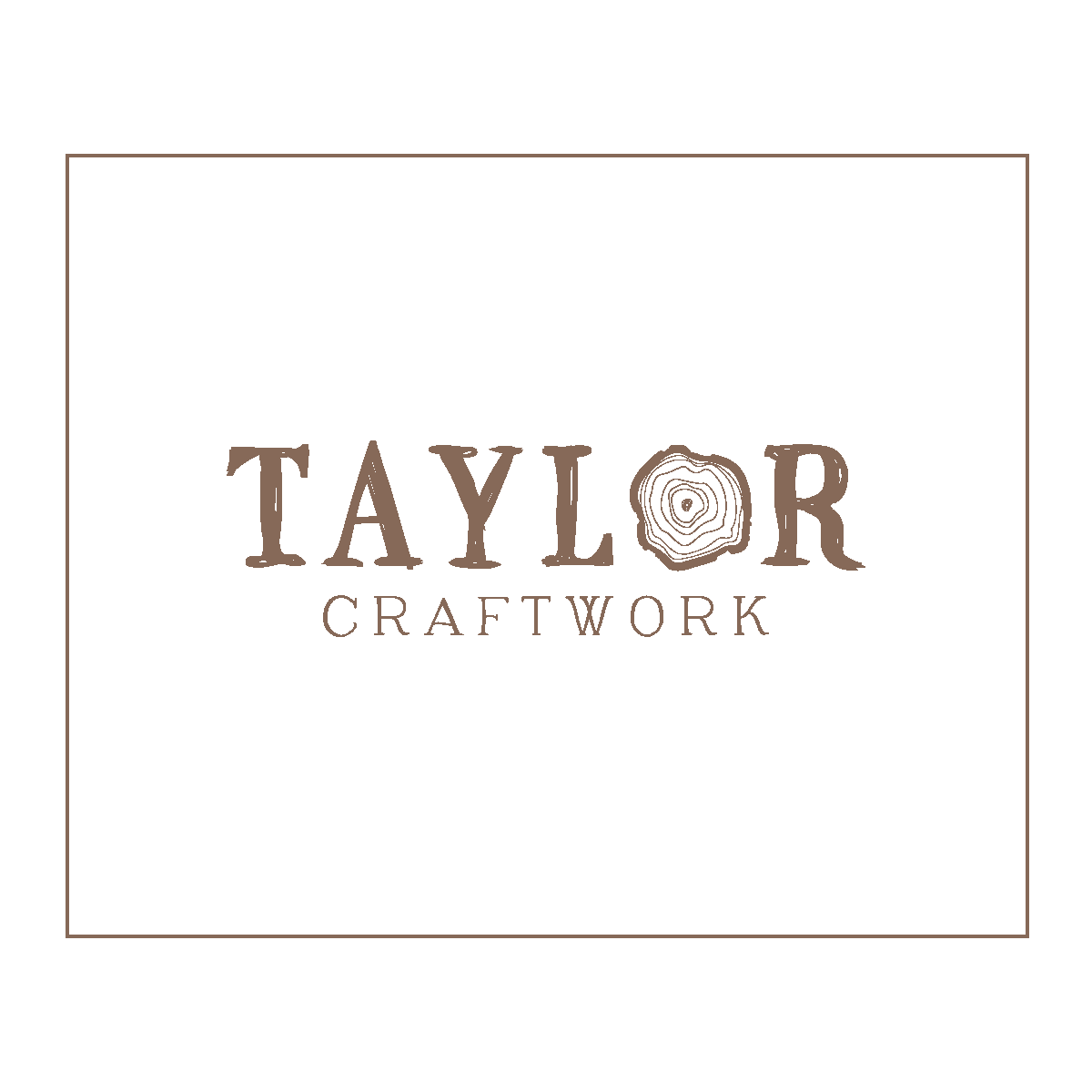 A custom logo created by Carrie Beth Champion for Taylor Craftwork. In addition to the logo, Carrie Beth created and printed banners, signage, business cards and product hang tags. 