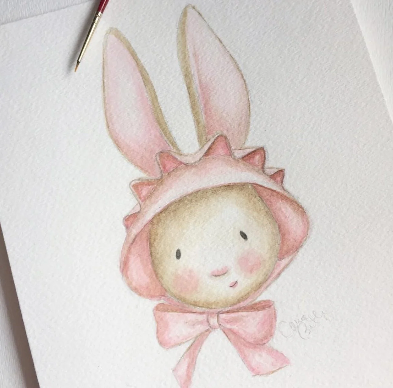 Bonnet Bunny Illustration by Carrie Beth