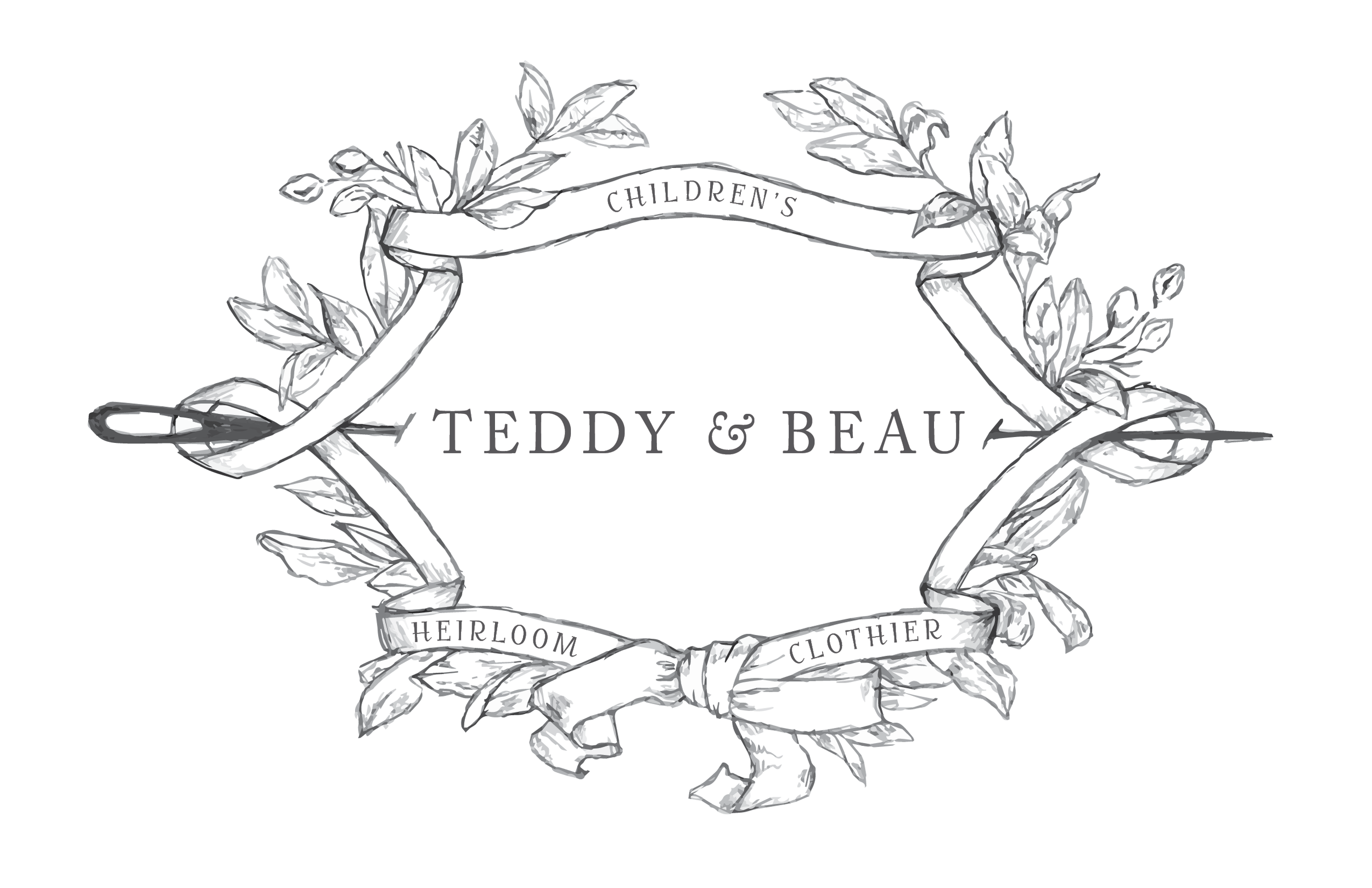 Teddy and Beau Logo Original Sketch by Carrie Beth