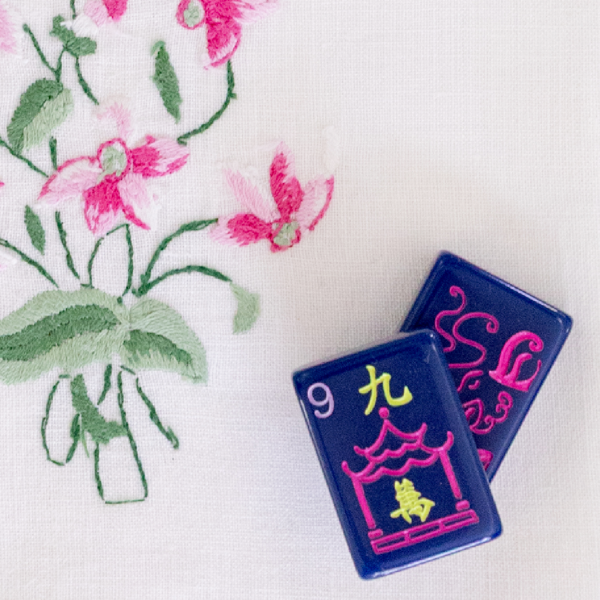 Dear Mahjong Flat Lay Photo Shoot Styling by Carrie Beth. 