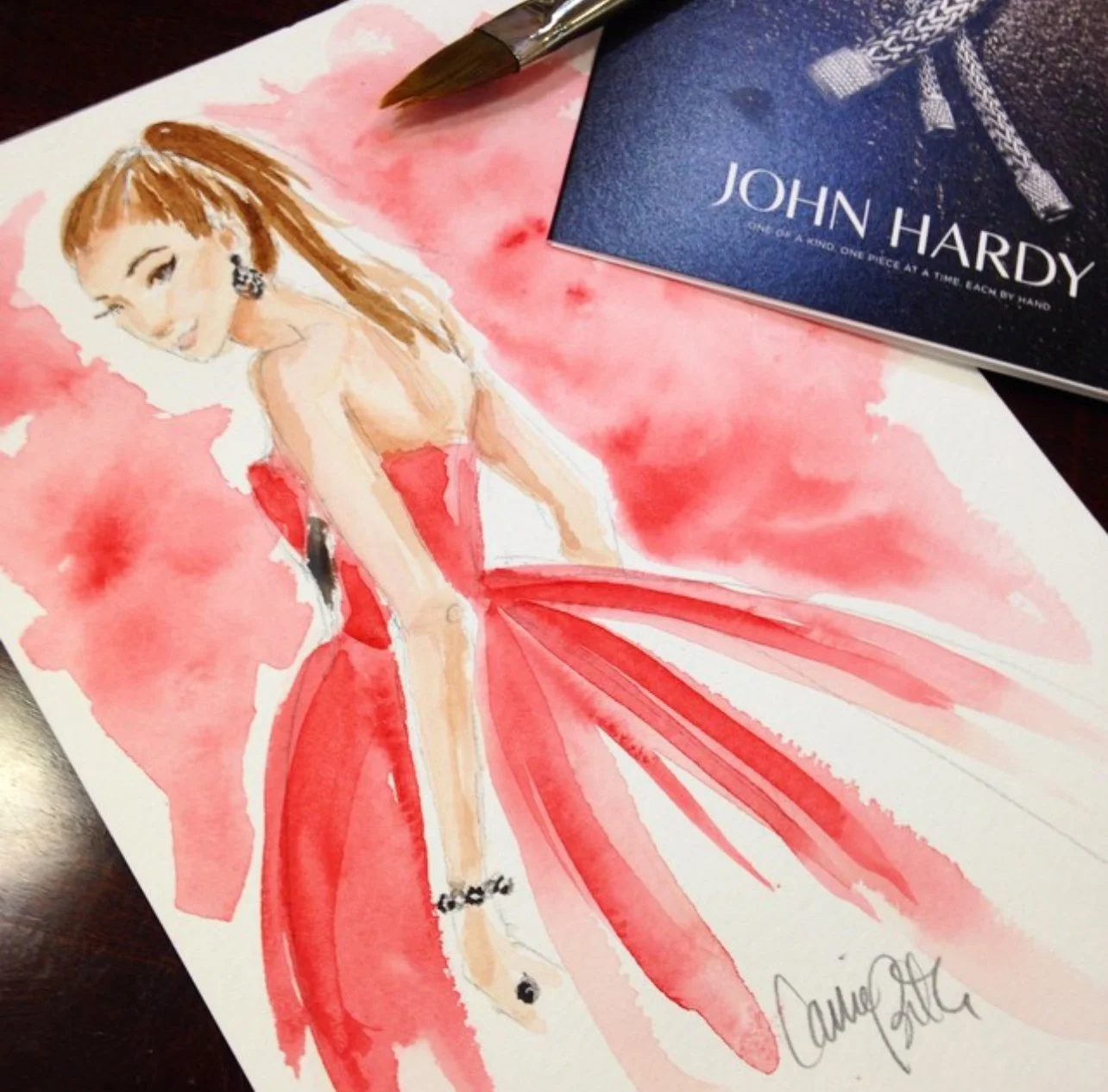 Watercolor Fashion Illustration by Artist Carrie Beth