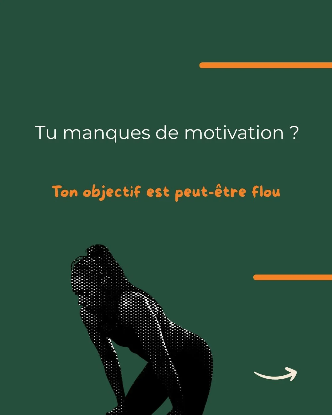 Tu manques de motivation ? 👀

Et si ton objectif &eacute;tait juste&hellip; flou ?

Sans objectif clair :
&rarr; pas de direction
&rarr; pas d&rsquo;action 💥

Rends-le concret : quoi / quand / combien.
Ex : &ldquo;3 s&eacute;ances cette semaine&rdq