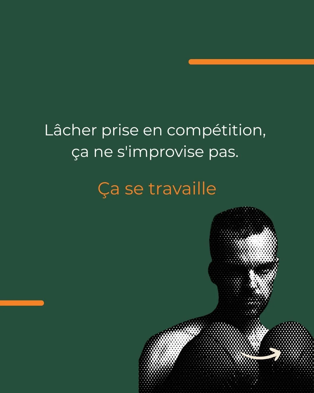 &ldquo;L&acirc;cher prise&rdquo;, ce n&rsquo;est pas juste &ldquo;arr&ecirc;ter de penser&rdquo;.

C&rsquo;est savoir o&ugrave; mettre ton attention, au bon moment.

En comp&eacute;tition, tu ne contr&ocirc;les pas tout.
Mais tu peux entra&icirc;ner 