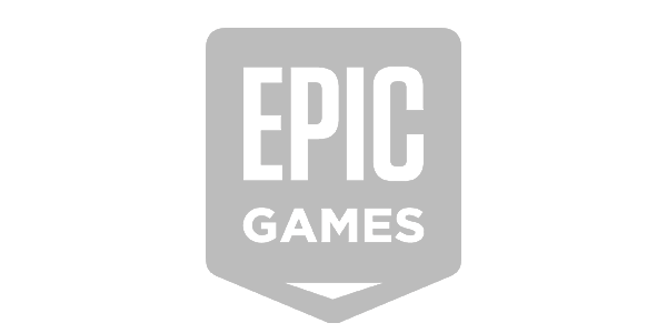 Epic Games logo on a black background.