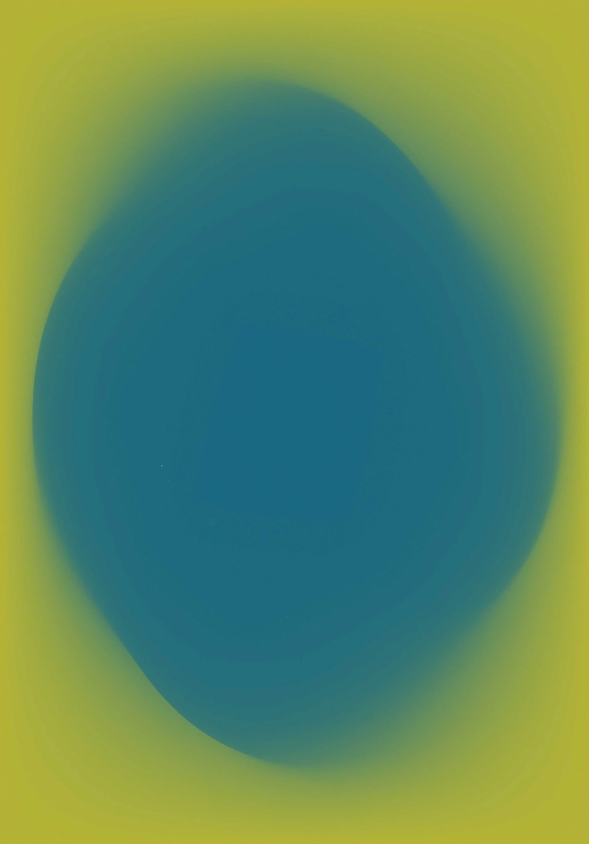 Abstract gradient of blue in the center fading into yellow-green at the edges.