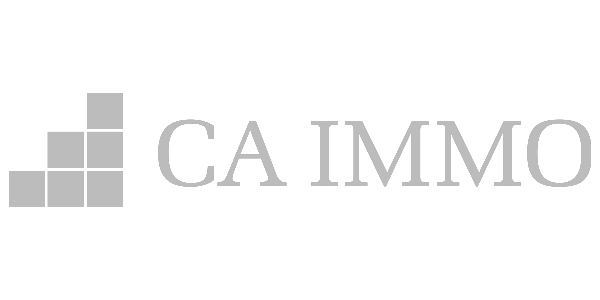 Logo with a bar chart icon and the text 'CA IMMO' in gray.