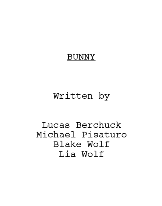 Bunny Screenplay