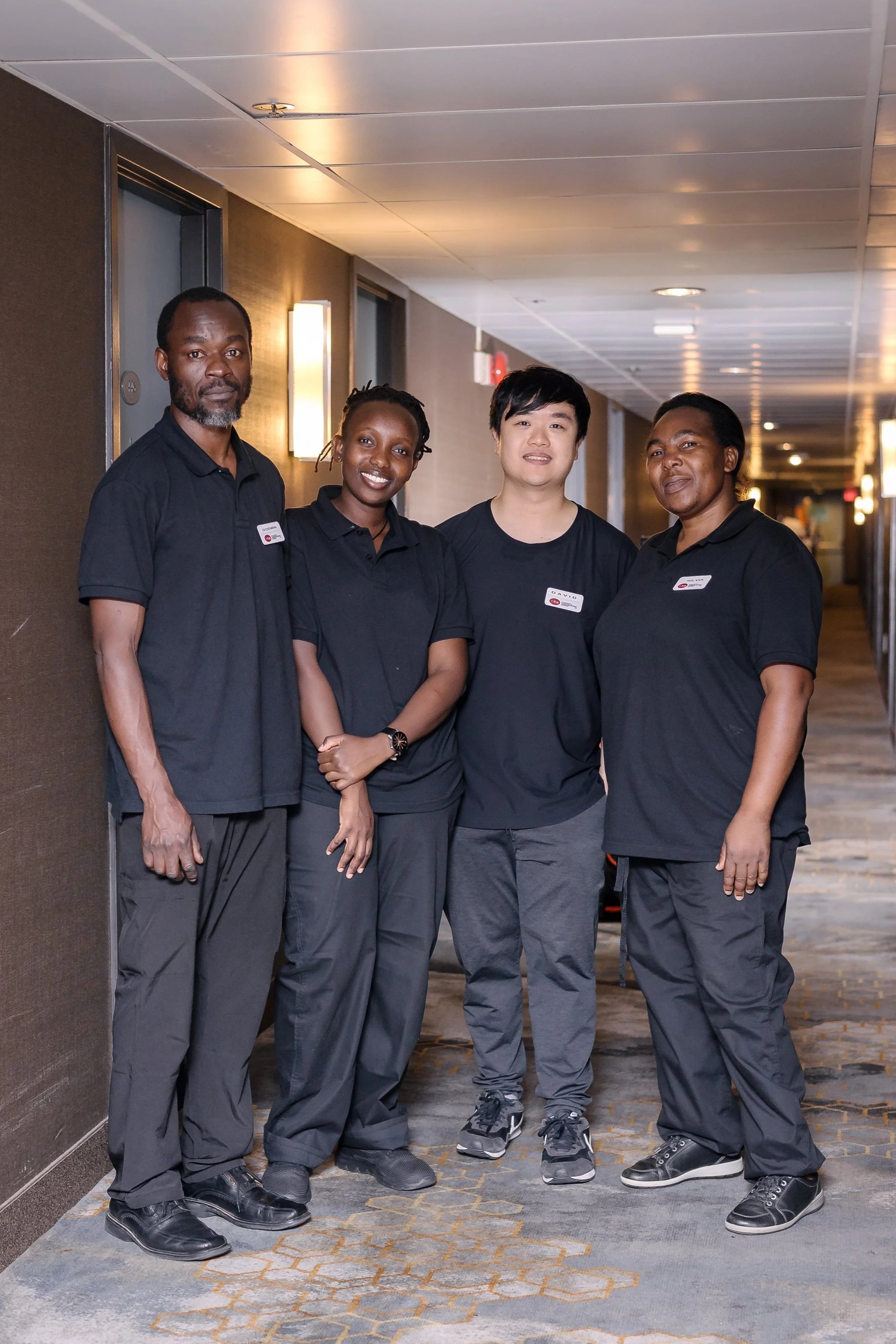 Group of hotel staff