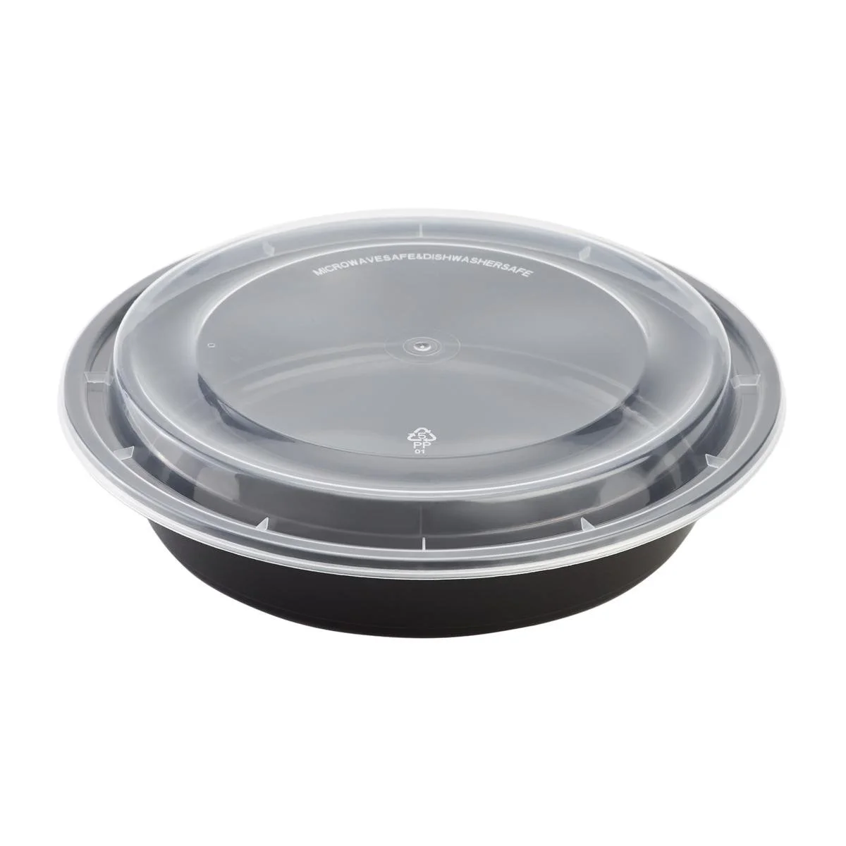 9" Round Black Microwave Containers (150/Case Combo)