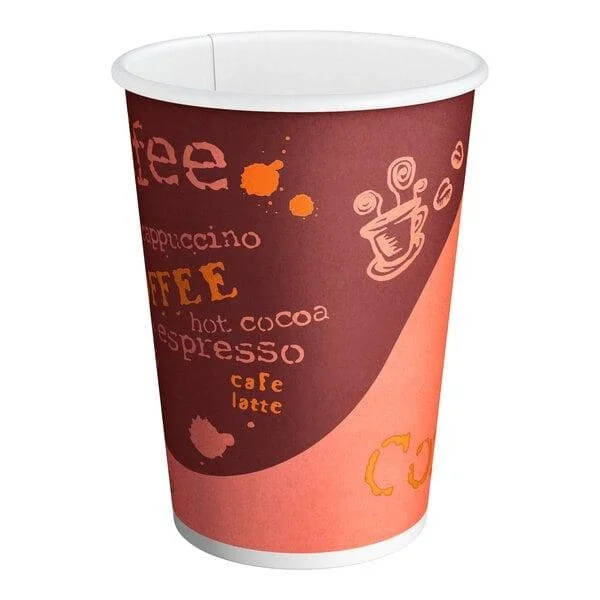 12 oz Printed Paper Coffee Cups (1000/Case)