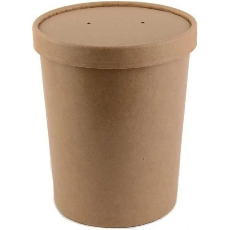 32 oz Paper Soup Containers (250/Case Combo)