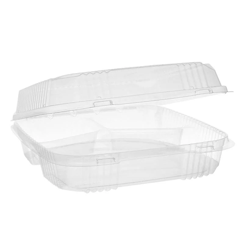Clear Hinged Containers 8" x 8" x 3" (200/Case)